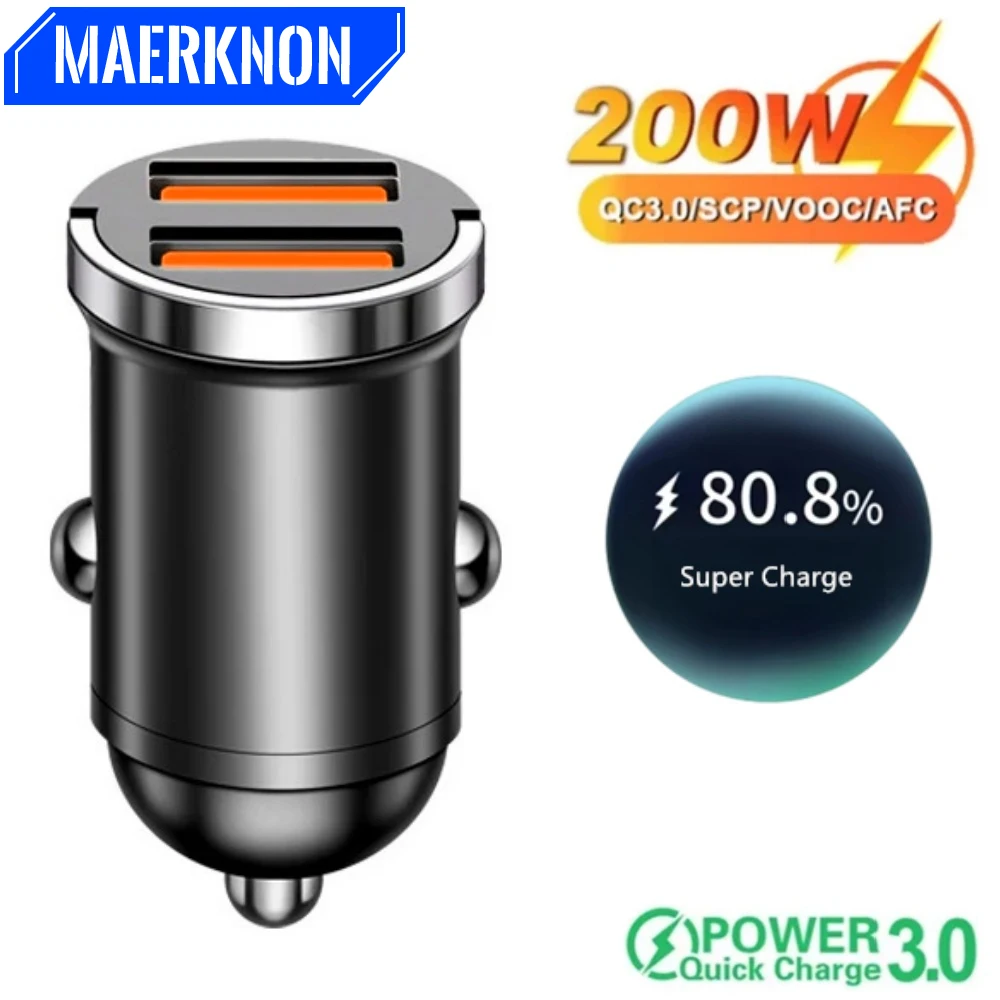 200 W QC3.0 PD Mini Auto Ladegerät Pull Ring USB Typ C Schnelle Lade Auto Telefon Ladegerät Adapter Für iPhone 16 Xiaomi Samsung Huawei