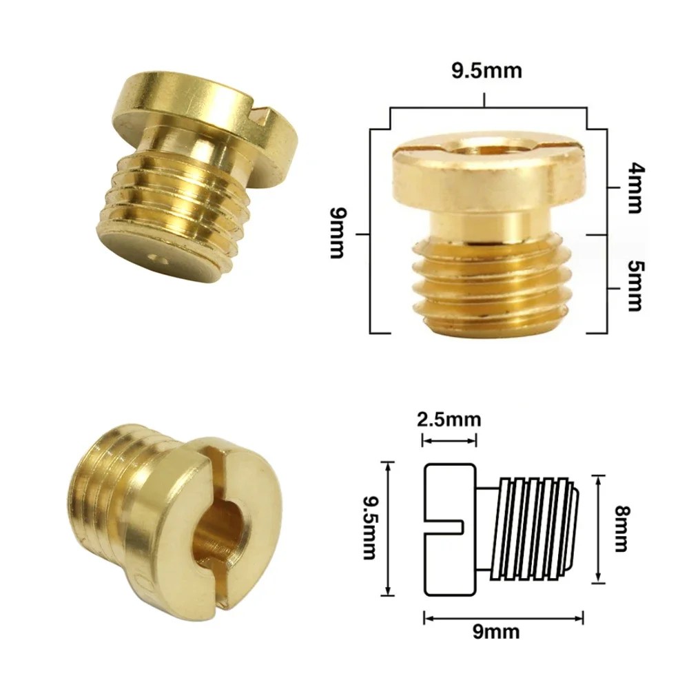 1PCS Brass Carburetor Main Jet 0.040-0.080 For EVO Twin S&S Super B D E G Two Throat 5/16-24 Thread Round Main Jet