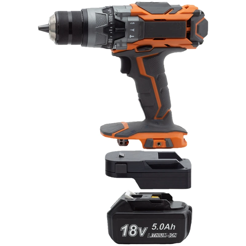 Imagem -04 - Makita 18v Li-ion Bateria Adaptador Power Tool Acessório sem Bateria e Ferramenta Conversor sem Ferramenta Aeg Ridgid