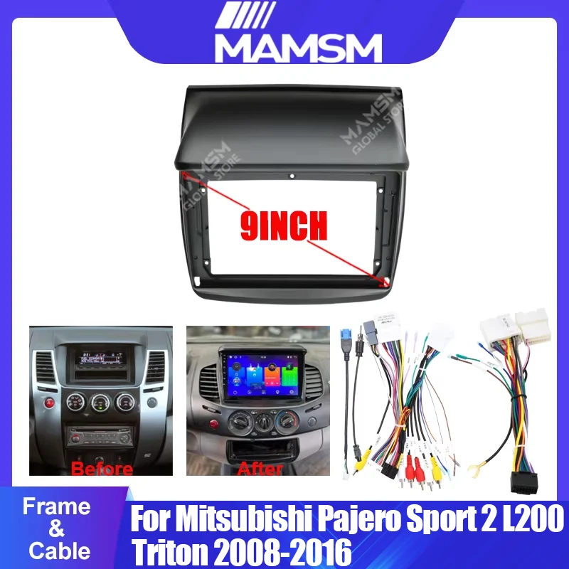 For Mitsubishi Pajero Sport 2 L200 Triton 2008-2016 Insight radio android fascia multimedia cd video Audio stereo panel frame