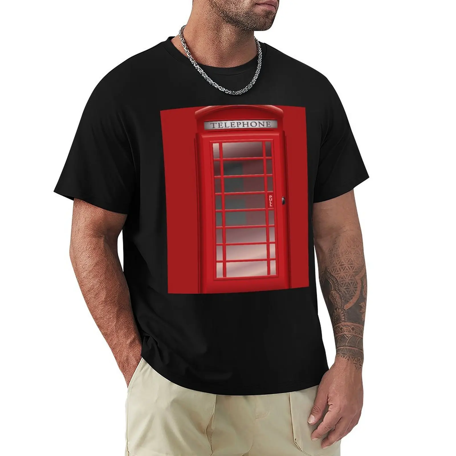 London Red Phone Booth Box T-Shirt UV Protection Outdoor Tee Shirt