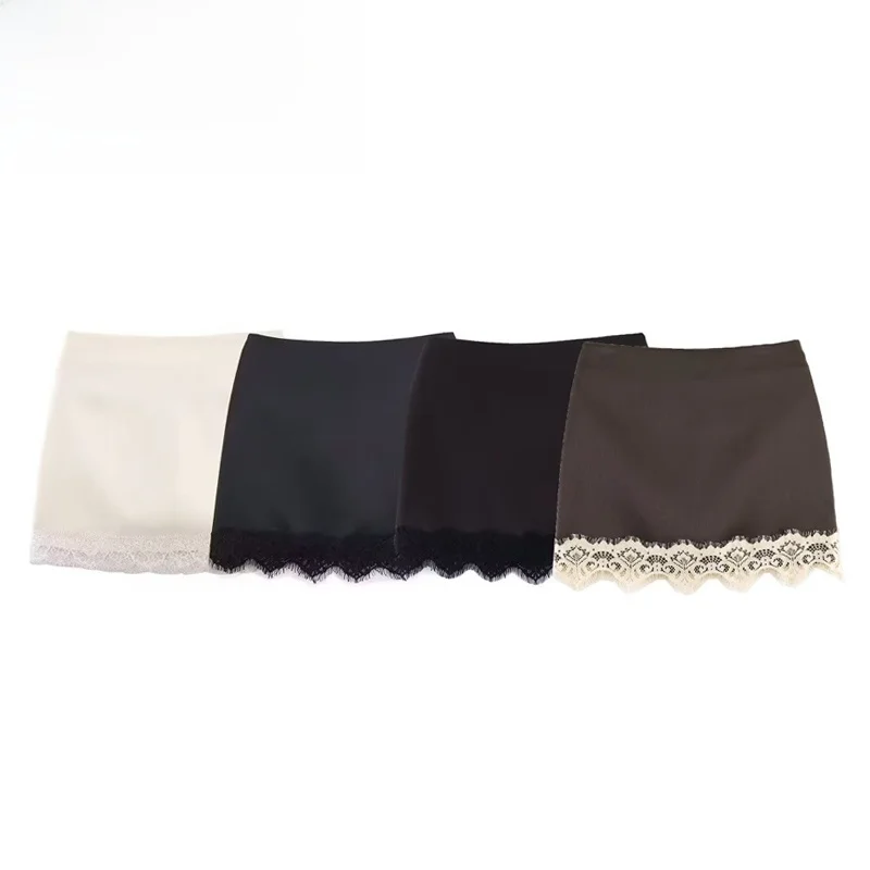 

Fashionable Women's Skirt Pants with Lace Hem Versatile Short Pants Polyester Fiber Spring Season New Arrival