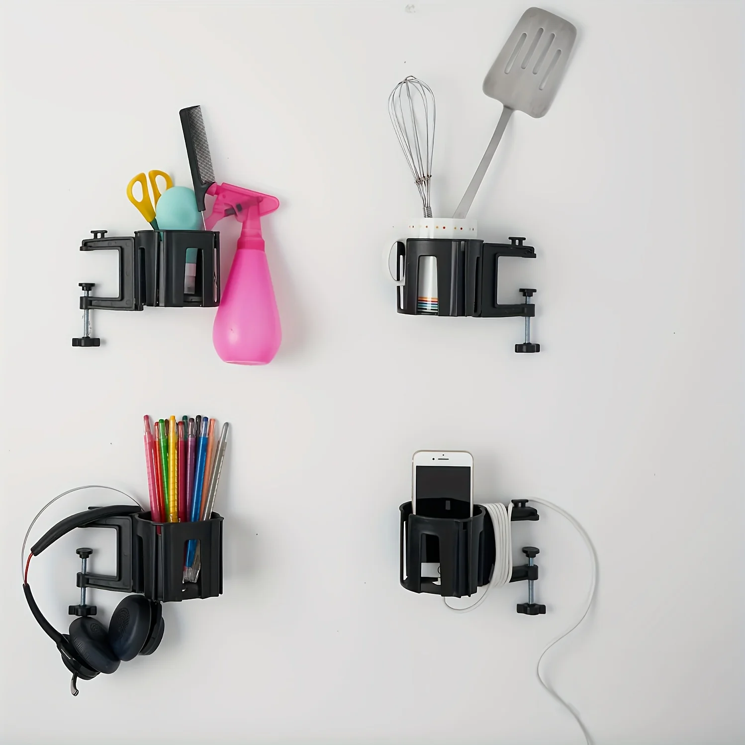 حامل أكواب مضاد للانسكاب لمكتبك أو طاولةك (أسود، 1)