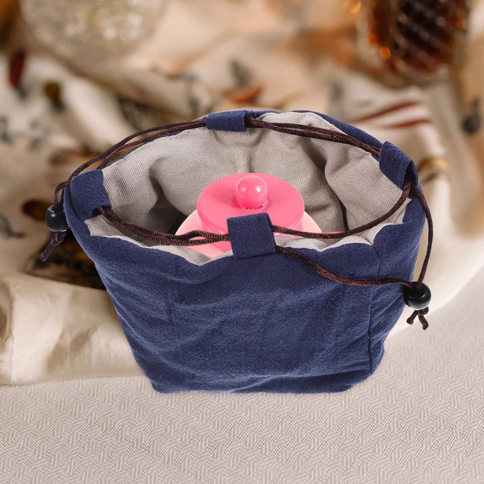 

Tea Set Cloth Bag Vintage Storage Pouch Portable Handmade Teapot Bag Traditional Ware Outdoor Gift Kitchen Bar Accessories