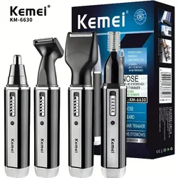 男性用トリマーKemei-6630,鼻と耳用,充電式,あごひげシェーバー,眉毛用