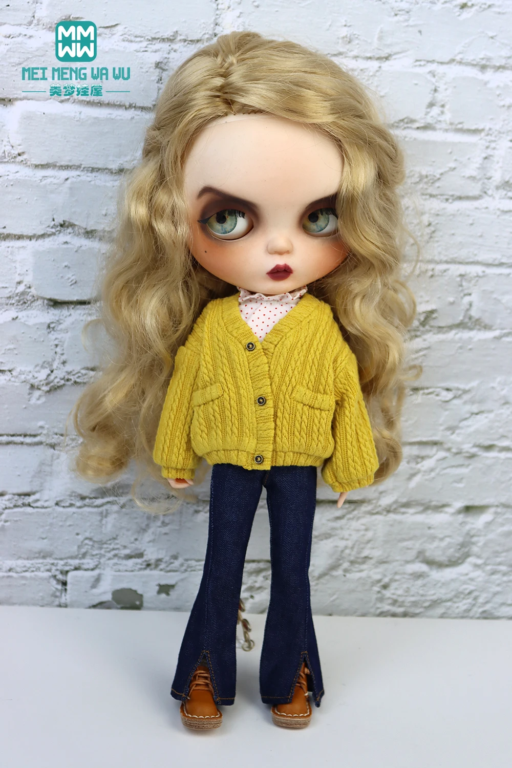 Blyth Clothes Fashion Sweater Jacket Denim Flared Pants Azone OB22 OB24 Girl Toy Gift