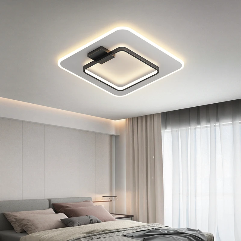 Modern Simple Living Room Rectangular LED Ceiling Lights Nordic Whole House Home Lamps For Bedroom Package Lighting Combination