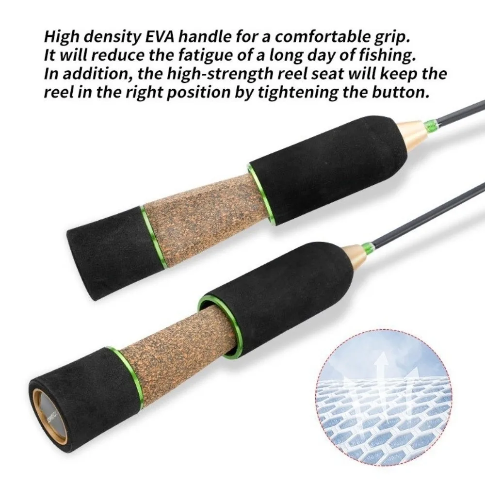 خفيفة تصميم الشتاء الجليد الصيد رود الغزل نوع 2 قسم خفيفة قصبة صيد خشبية 58 سنتيمتر طول الغزل قضيب الجليد الصيد #4