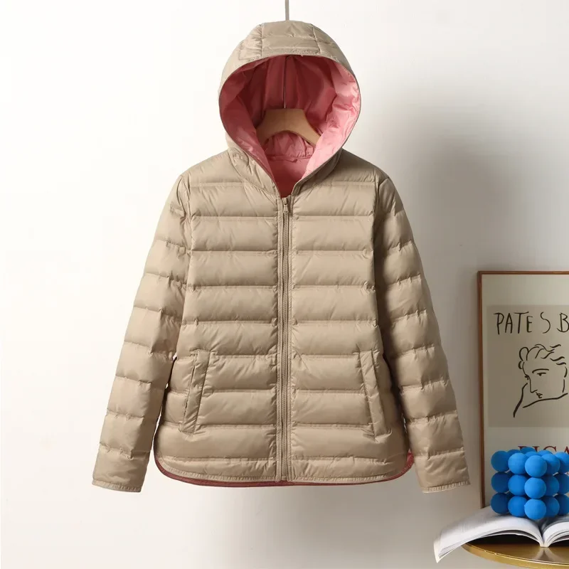 Female Fashion Outerwears Clothing Ultra Light Women's Down Jacket Duck Down Coats for Lady Portable Hooded Puffer Jacket