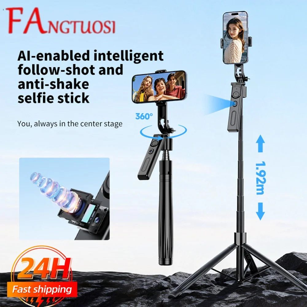 

FANGTUOSI Складной штатив-монопод для телефона с AI-трекингом и функцией селфи, 360° ° Автоматическое вращение для съемки влогов на смартфоне