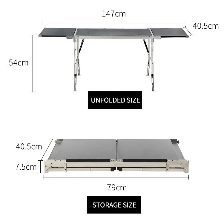 IGT Folding Table 304 Stainless Steel IGT Series Set Portable Outdoor Vacation Party Camping Picnic BBQ Table Set Wild Journey