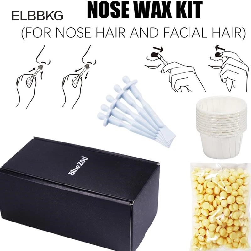 1Set Nose Facial Significant Hair Removal Trimmer Cleaning Beauty Nose Hair Removal Wax Beans Set Depilatory Waxing Pellet Kit