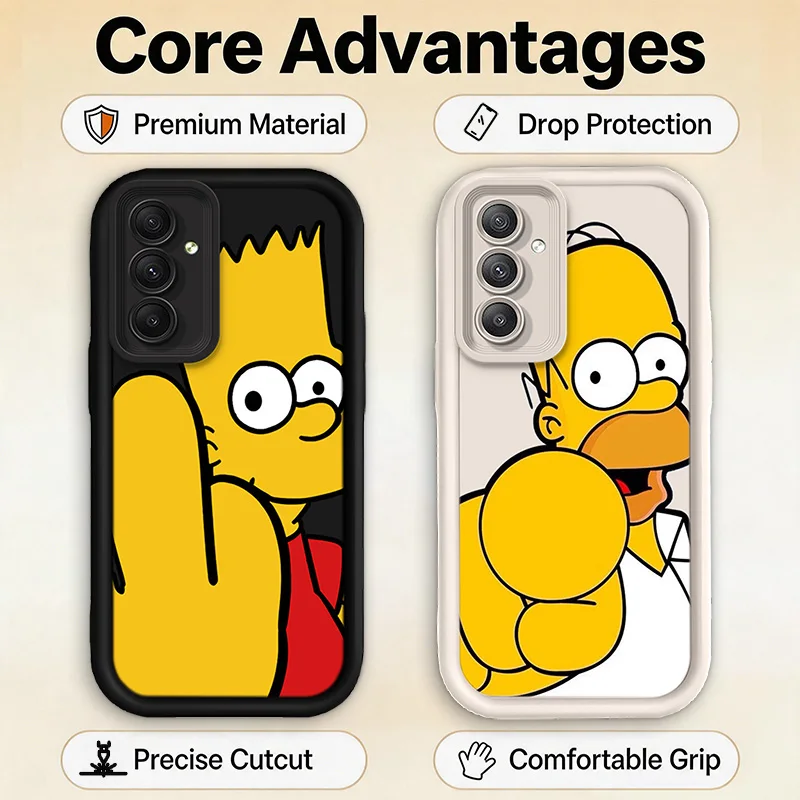 The Simpsons funny cartoon Case For Samsung Galaxy A16 A26 A36 A56 A05 A05S A15 A25 A35 A55 A54 A34 A24 A14 A13 A52 A52S A51