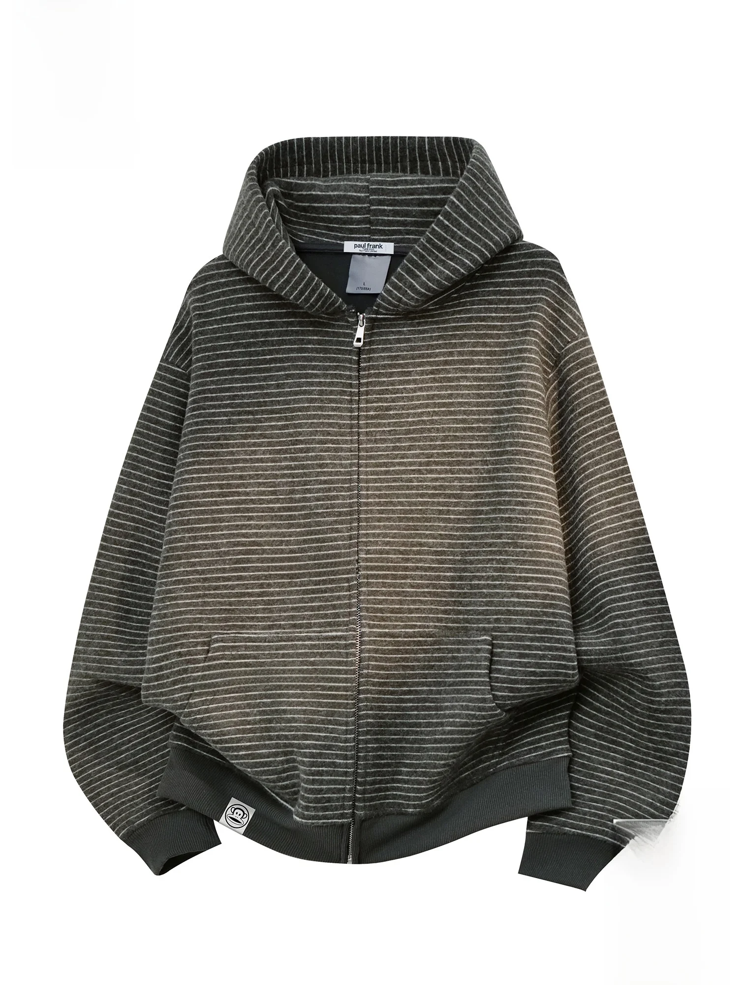 

PaulFrank Lazy Sle Striped Open Cardigan Hoodie Men Winter New Loose Comfortable Casual Jaet Large Mouth Monkey Design