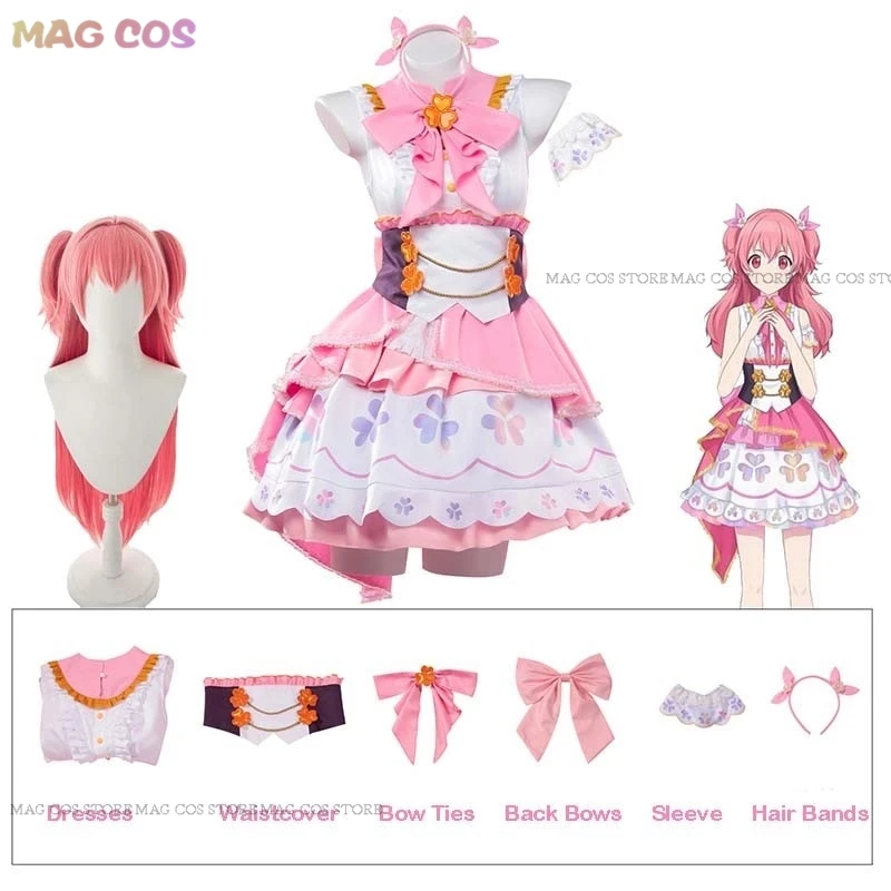 Customized Airi Momoi Airi Cosplay Project Sekai Colorful Stage Cosplay Costume Clothes Lolita Pink Facny Dress Halloween Party