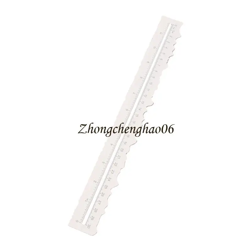 Metal Craft Ruler Wavy Line Jagged Irregular Edges 12Inch Measuring Drawing Tool 601F
