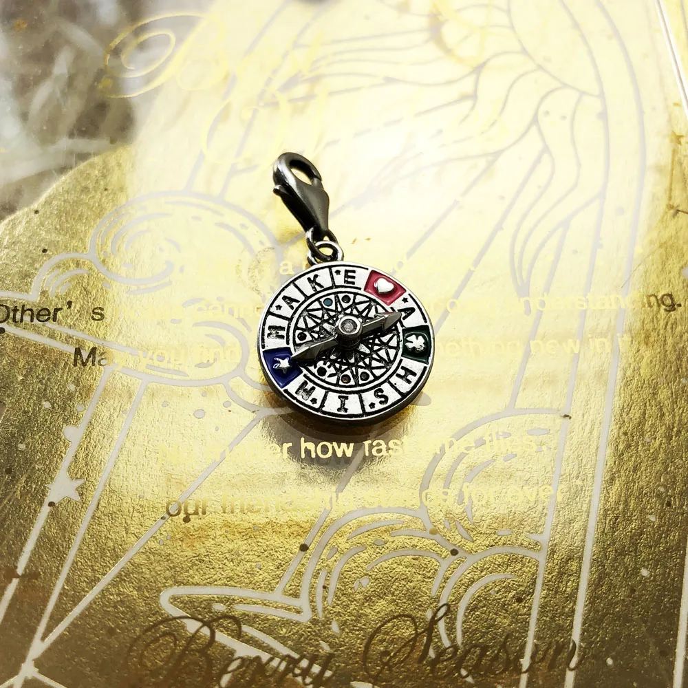 Glücksrad 925 Sterling Silber baumeln Charme Glück Anhänger Frauen Männer Sommer edlen Schmuck – Detail 6