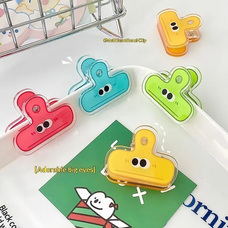 Fun Cartoon Binder Clips Creative Big Eye Design Vibrant Multi Colors for Home Office School Paper Sorting