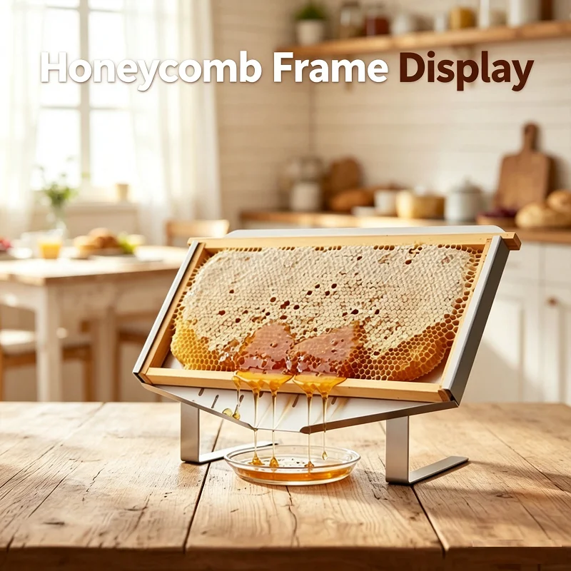 Honeycomb Frame Display Stand Honey Flow Panel Honey Uncapping Holder Adjustable Leg Height Flow Honey Shelf Restaurant Tool