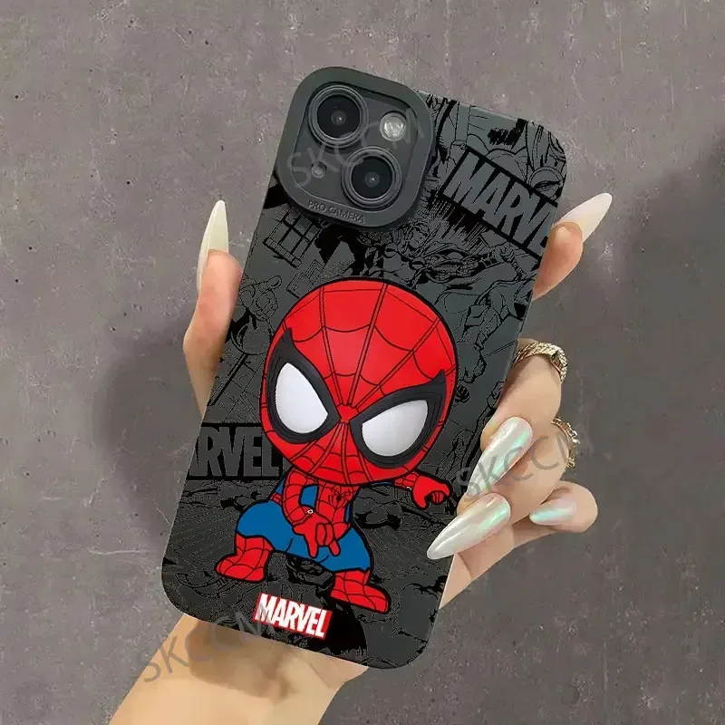 Marvel Spider Man Soft Silicone Phone Case for iPhone 16 15 Pro Max Cases 14 Max 13 Pro Max 12 11 X XS XR 7 8 Plus SE Back Cover