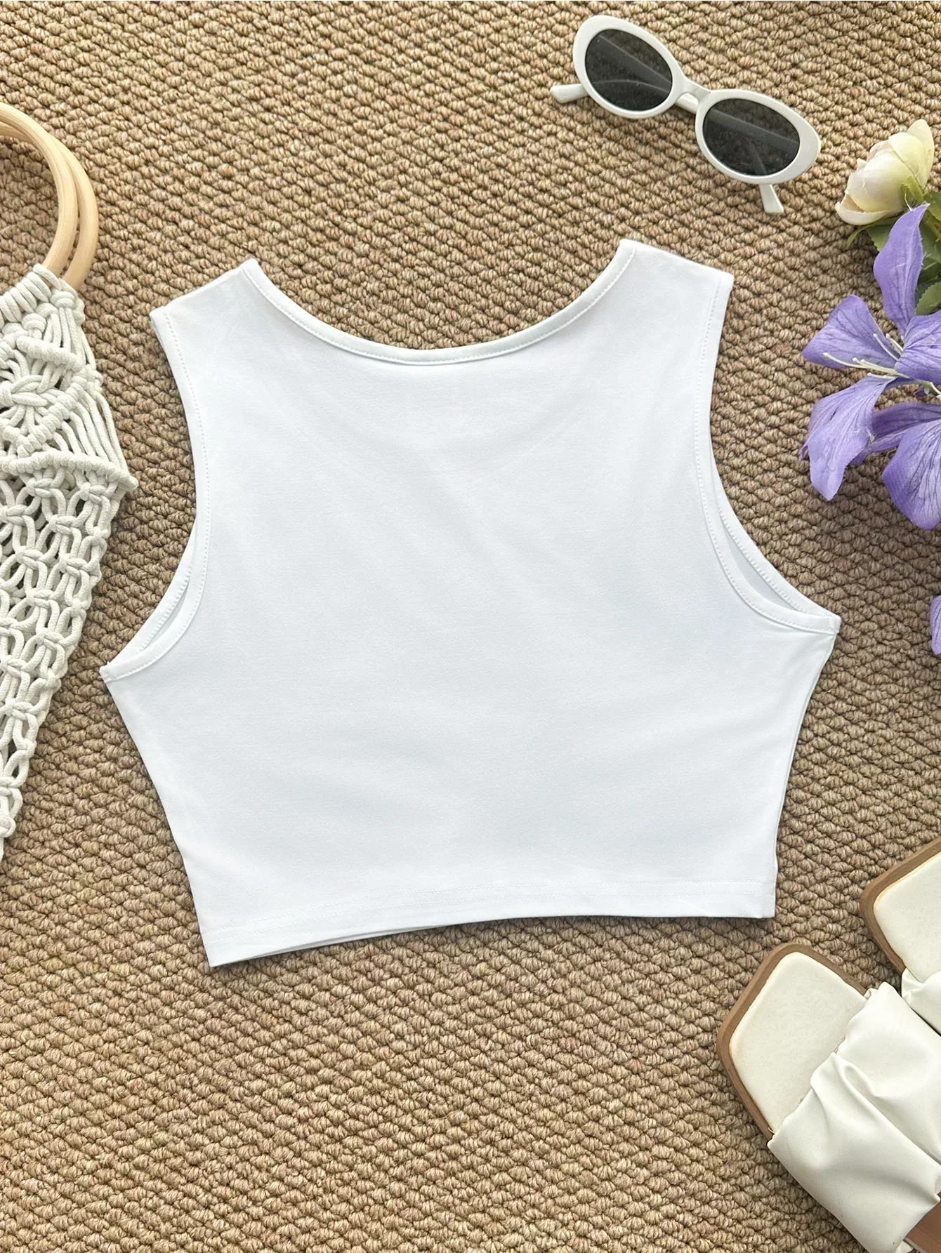 Vintage Sexy Vest T Shirt Women's Crop Tank Tops with Letter I Don't Care Print Graphic Sleeveless Crop Tops Clothes Female 90s