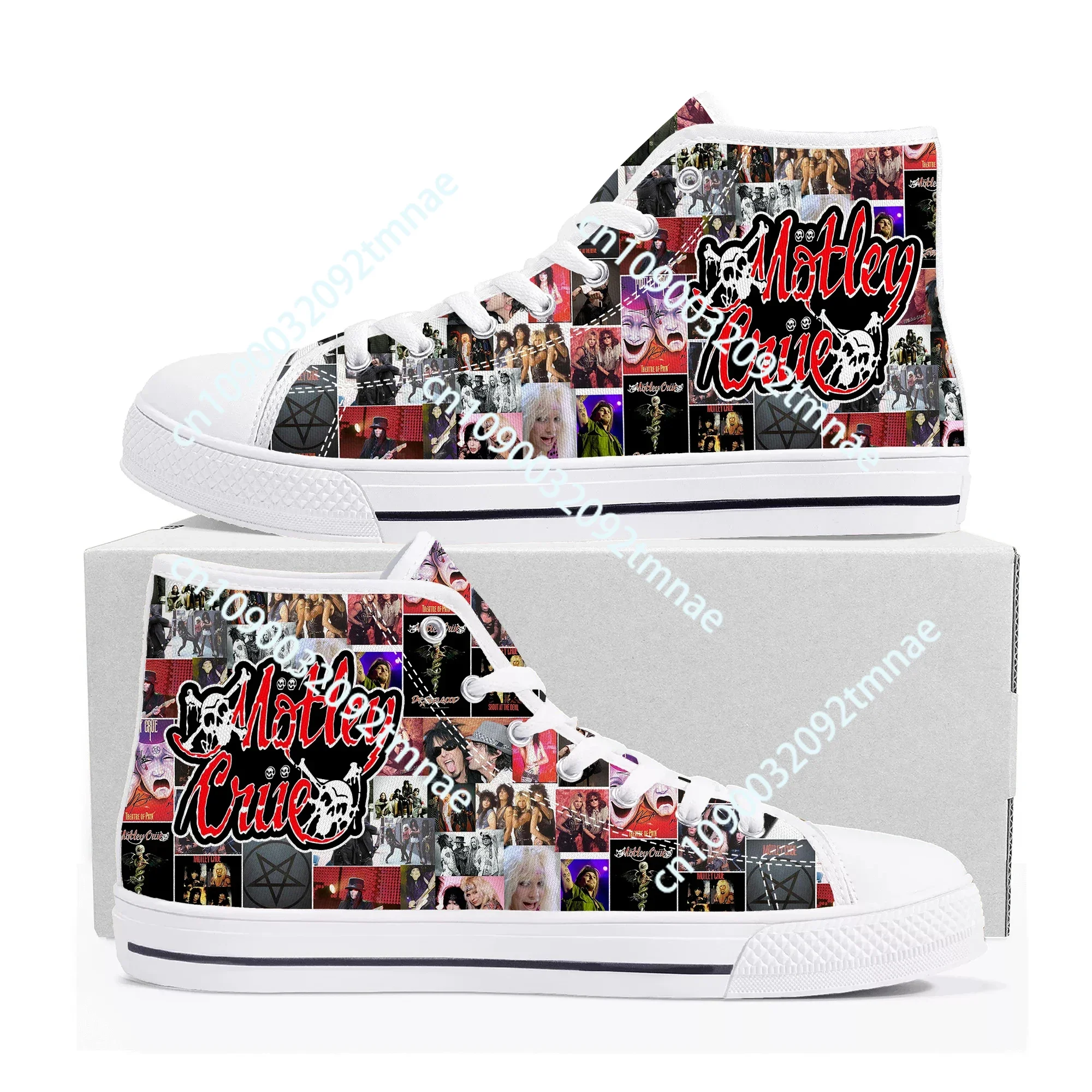 

Band 80S Metal Vintage High Top Sneakers Mens Womens Teenager Crue Motley High Quality Custom Shoes Casual Tailor Made Sneaker