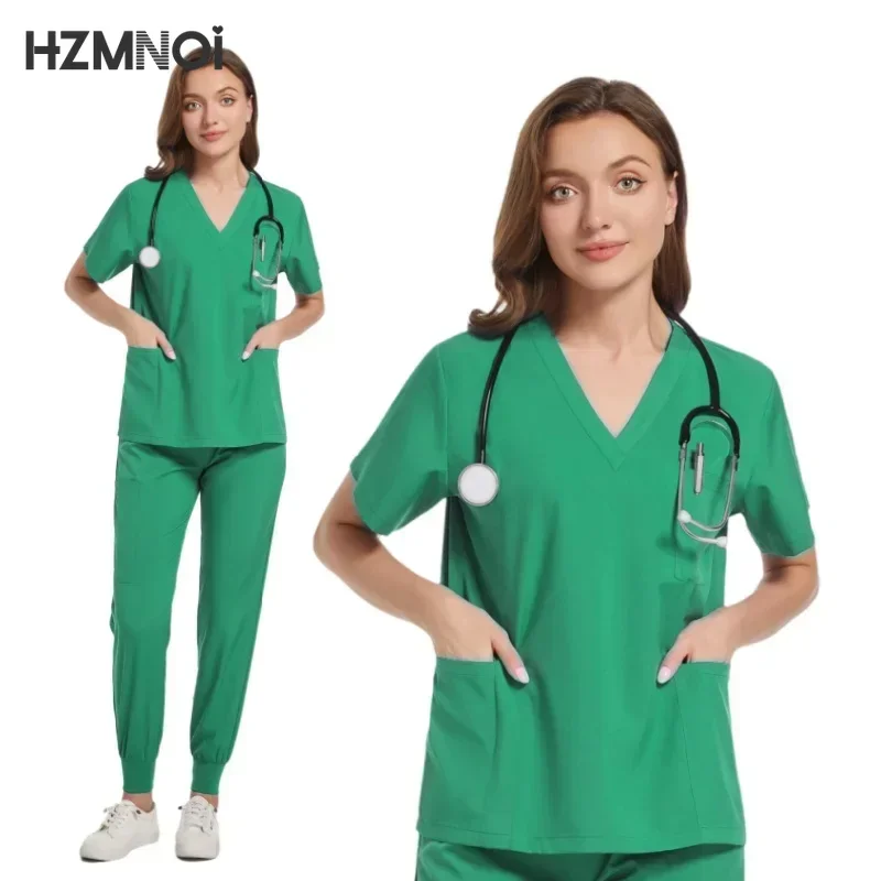 Surgical Uniforms Woman Nursing Enfermeria Sets Top + Pant Articles Medical Uniform Scrubs Clinical Beauty Salon hospital Suits