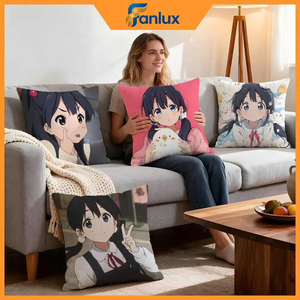 Anime Tamako Market Cushion Cover 4Pcs Decorative Covers Soft Cushion Case for Sofa Couch Decor 40x40 45x45 Pillowcases