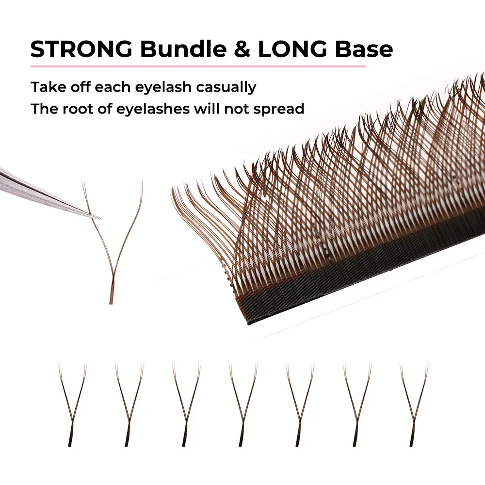 2025 새로운 도착 DIY 가짜 속눈썹 2D YY 모양 8-15mm 블랙 & 브라운 부드럽고 자연스러운 속눈썹 확장 메이크업 도구 도매