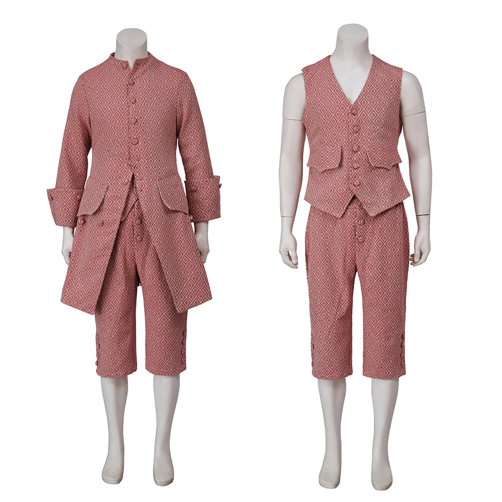 

Renaissance Medieval Antonio Men' Costume Cosplay Costume Pink Gentlemen Suit Halloween Carnival Party Ball Gown Uniform