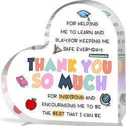 Inspirational Gifts for Women Teacher,Teacher Appreciation Gifts, Best Teacher Gifts, Heart Shape Plaque Gift