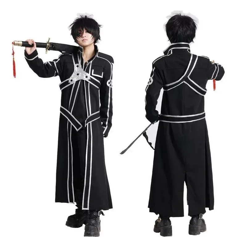 

Dressing Up In Costumes Sword Art Online Cosplay Costume Kirigaya Kazuto Robe Anime SAO Kirito Long Overcoat Trench ( Cloak + Be