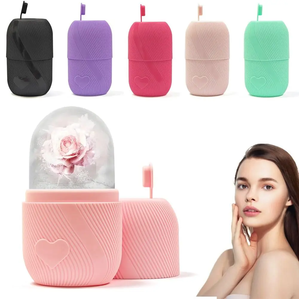 Rolo de gelo de silicone atualizado para rosto, reutilizável, lifting facial, massageador facial, ferramentas de cuidados com a pele, bandejas de cubos de gelo, olhos e pescoço