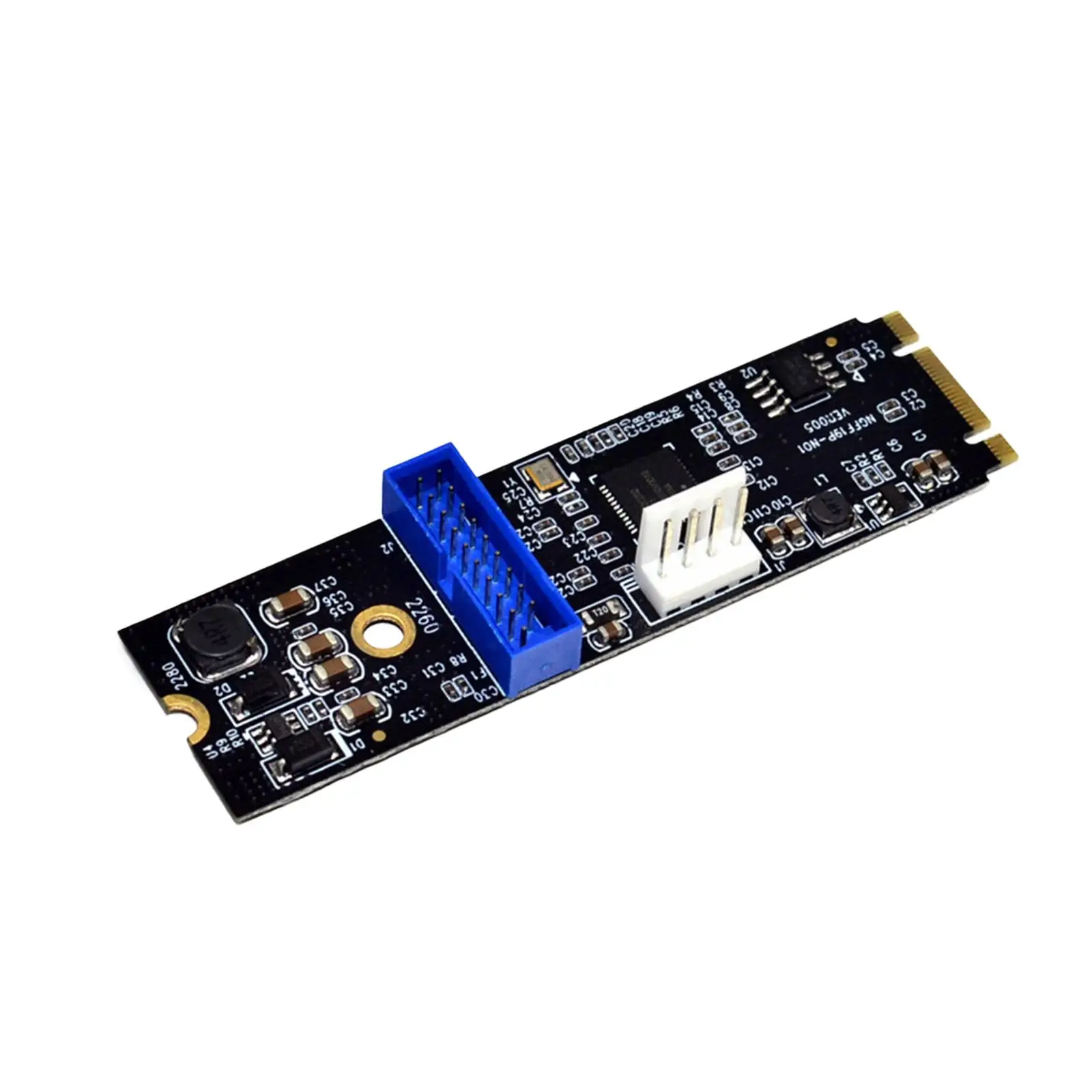 M.2 NGFF NVMe to USB 3.0 19Pin Expansion Card Supplies 4Pin Power Supply