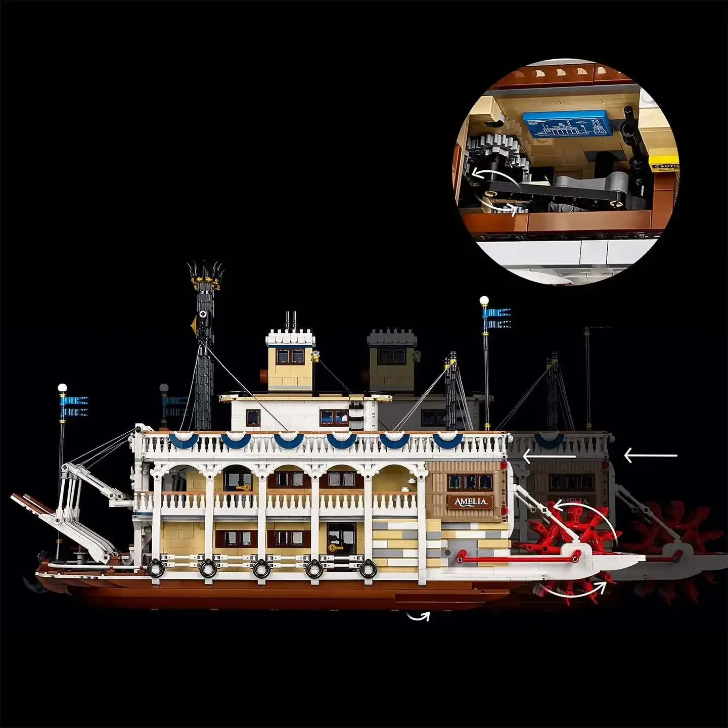 2025 Nieuwe Ideeën 21356 Grootste Rivier Stoomboot Set Model Bouwstenen Schip Bricks Speelgoed Verjaardagscadeau voor Kinderen Volwassen