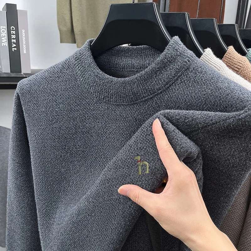 مصمم الأصلي الرجال س الرقبة البلوز تريكو شتاء جديد وصول الكلب طباعة الصوف مبطن الدجاج الدافئة عادية تنوعا الرجالية