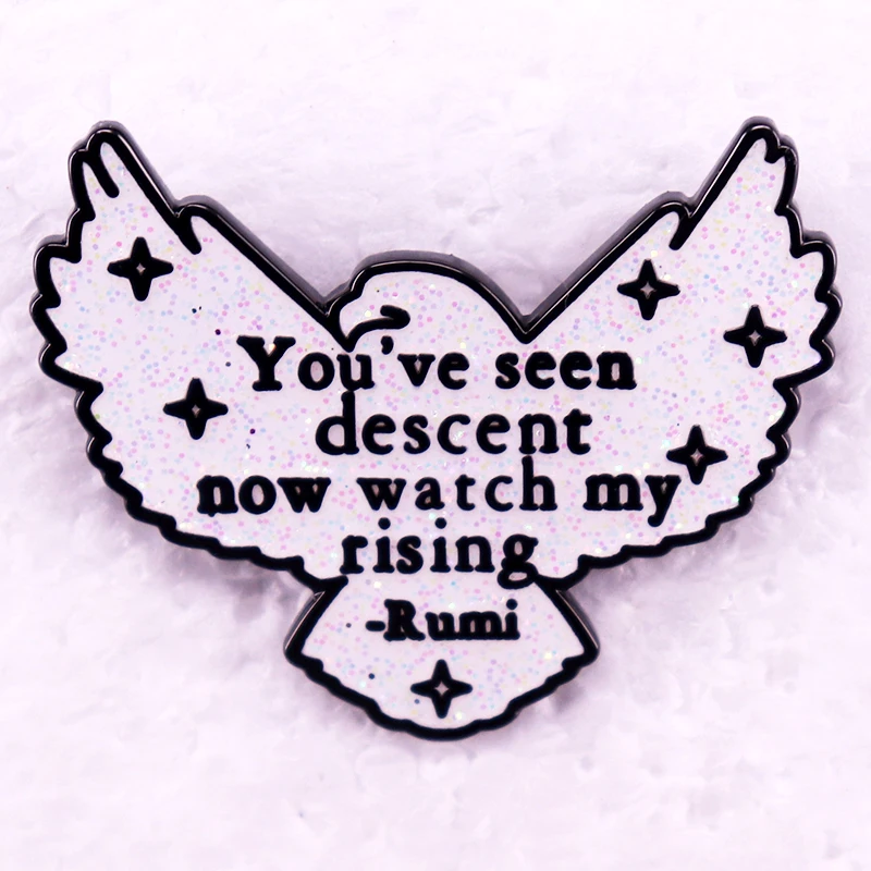 بريق اقتباس بروش ، مجوهرات ملهمة ، تزيين المشجعين هدية ، مشاهدة بلدي ارتفاع شارة ، اقتباس المينا دبوس ، لديك النسب الآن