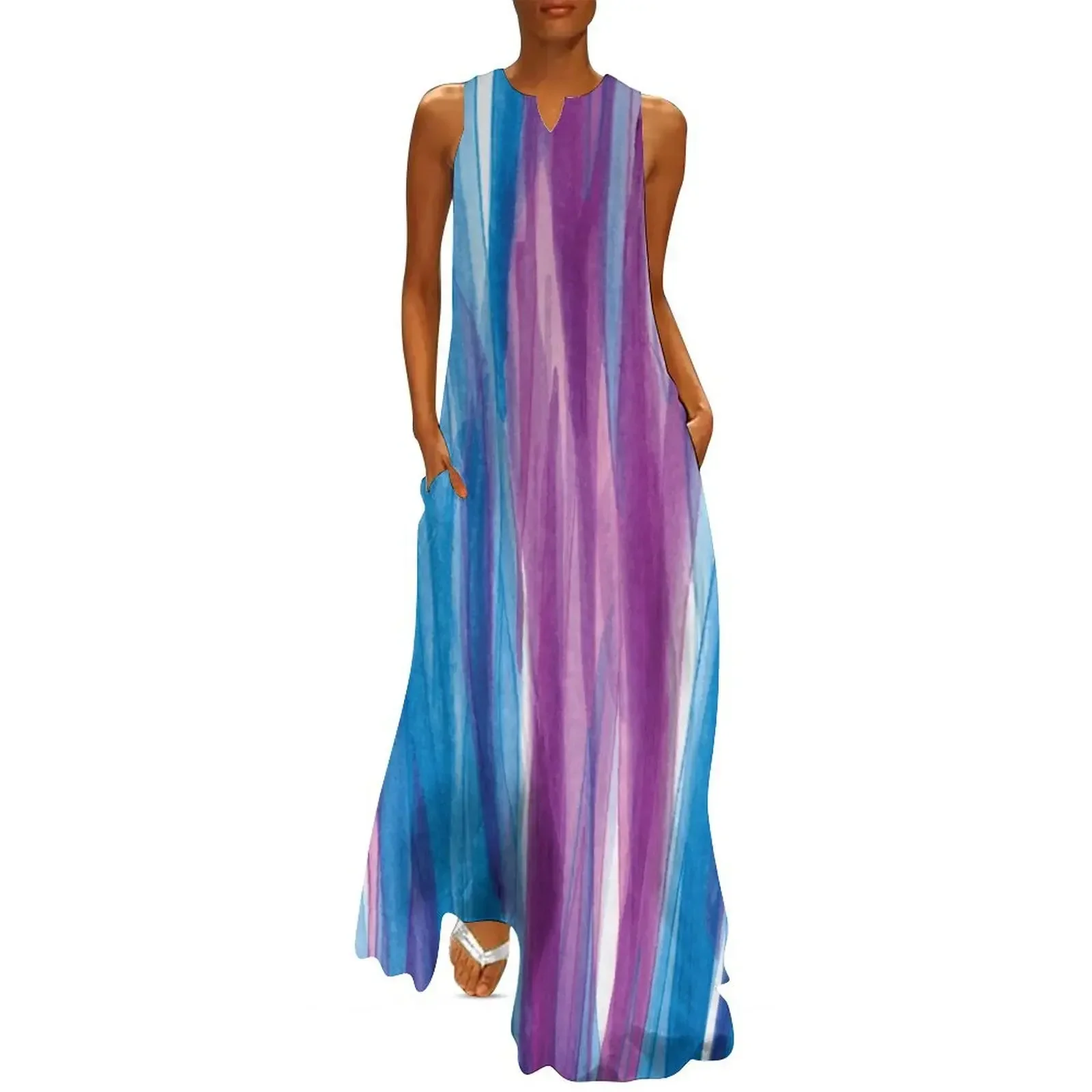 

Blue Purple Berry Flavor Long Dress summer dress womans clothing summer clothes elegant chic women dresses promotion Dress