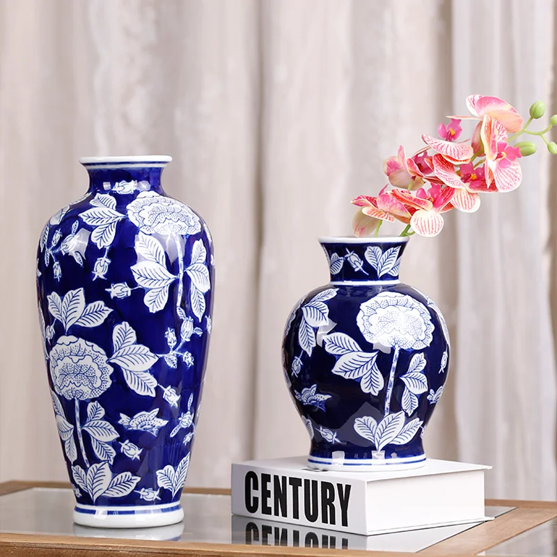 

Ceramic Flower Vase Home Blue and White Porcelain Vase Ceramic Vase For Hotel Home Office Decor
