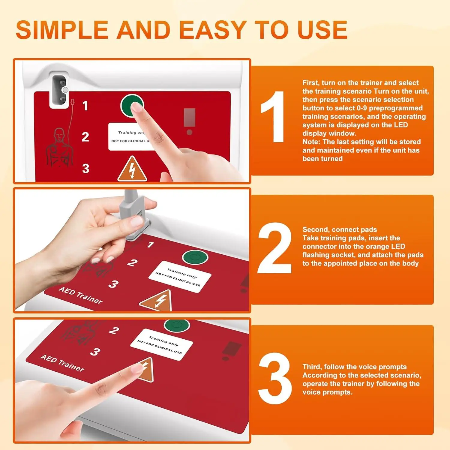 حزمة واحدة من مدرب AED IFA-120C، للتدريب على الإسعافات الأولية فقط، جهاز تدريس CPR مع جهاز تحكم عن بعد، لتعليم AED وCPR