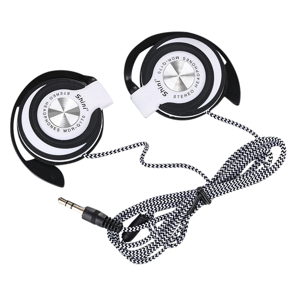 

3.5mm Wired Headphones Heavy Bass Headset Over-ear Adjustable Ear Hook Earphones Music Earphone for Phone