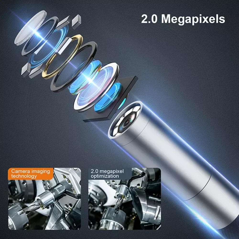 360° Steering Endoscope Camera 8mm Single&Dual Lens Inspection Borescope 1080P 5"IPS Screen For Car Engine Sewer Pipe