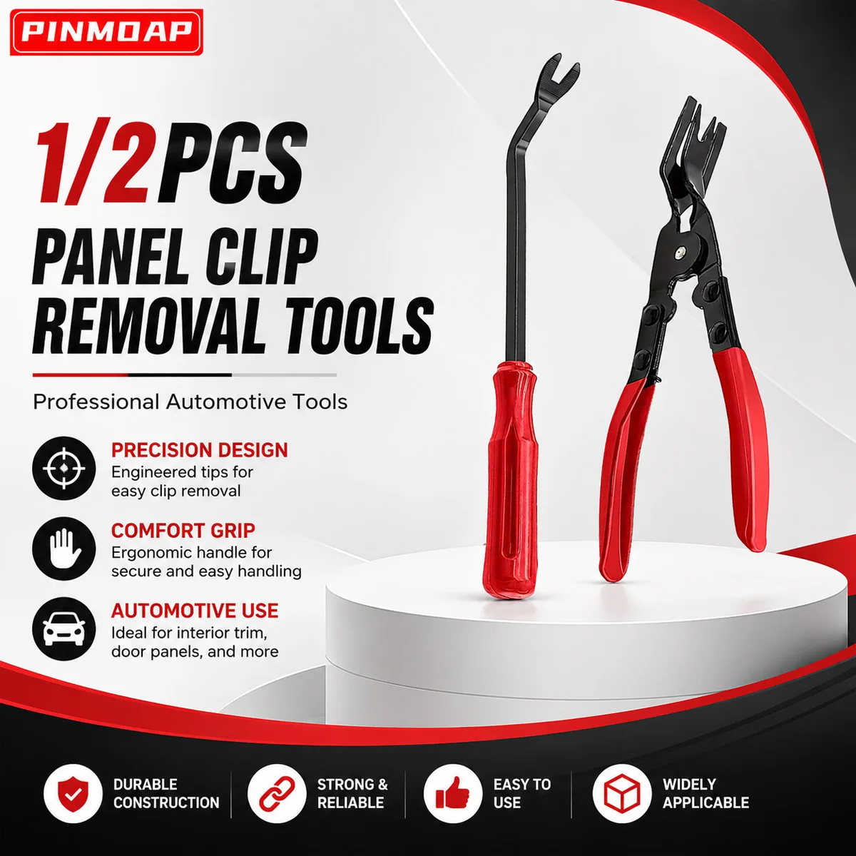 PINMOAP 2-in-1 Zange für die Demontage von Autoinnenraum-Clips, Zange zum Entfernen von Auto-Befestigungselementen, manuelles Werkzeug für die Wartung des Autoinnenraums, 1/2 Stück
