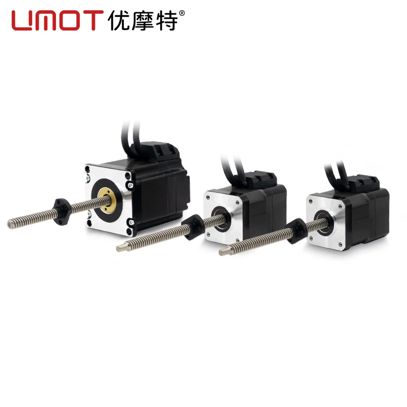 

Высокоточный линейный шаговый двигатель UMOT 1,8 градуса ± 0,01 мм NEMA11/17/23 с Т-образным винтом с замкнутым контуром и энкодером с ЧПУ