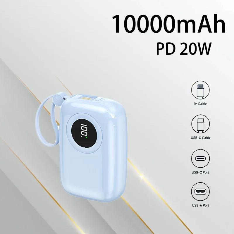 

The New Mini Comes with Its Own Cable, Power Bank 10000 MAh Large-capacity Super Fast Charging Mobile Power Supply