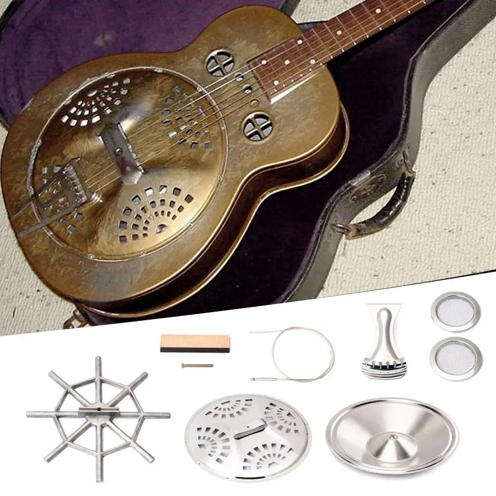 Metal Guitar Replacement Set Thicker Easily Installation Universal Dobro Resonator Guitar Replacement Parts