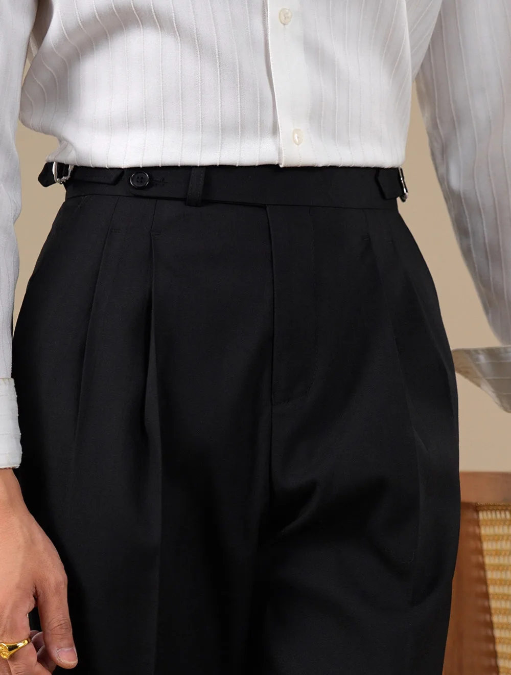 Italian-style Men Business Trousers Double-pleated Straight-leg Men's Social Trousers Formal Suitable For Work Pantalones Hombre