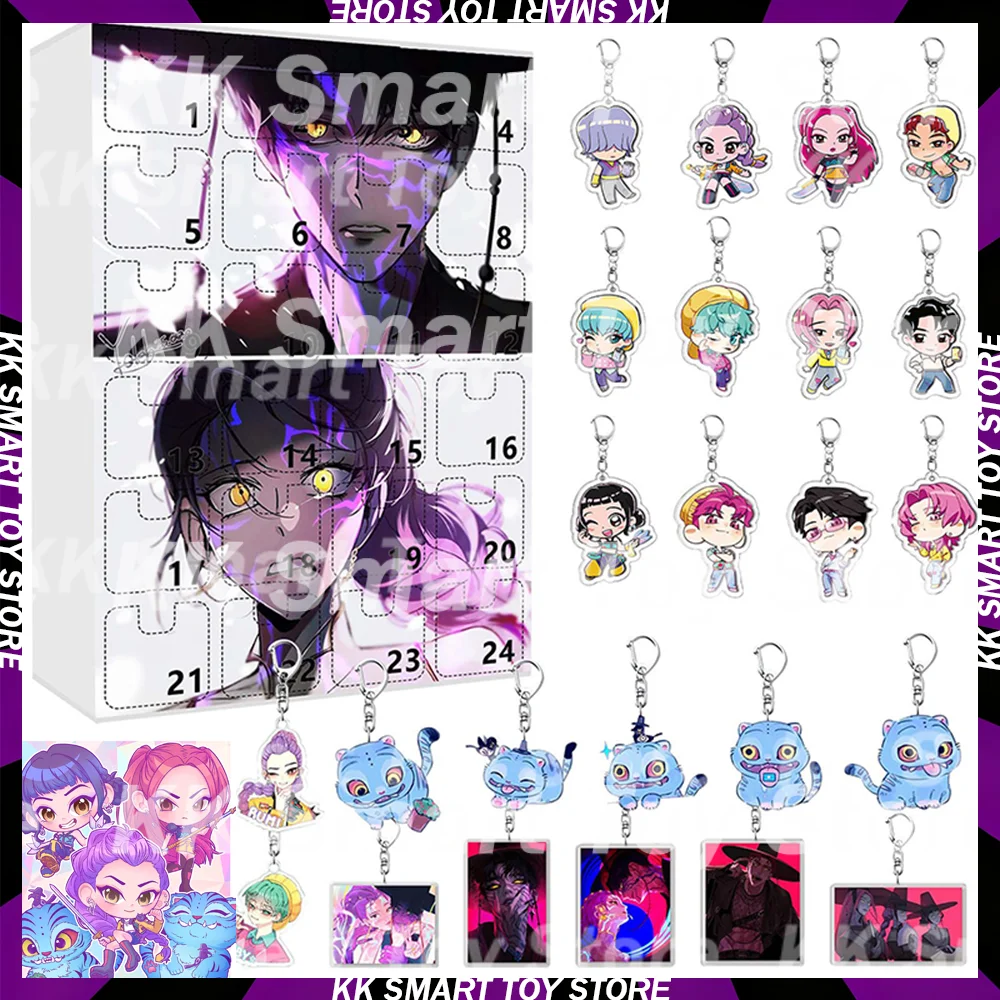 

Kpop Demon Hunters Rumi Mira Zoey Jinu Рождественский адвент-календарь Фигурка Брелок Подвеска Слепая коробка Календарь обратного отсчета Подарки Игрушки