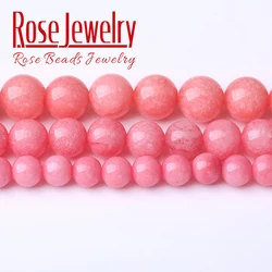 A+ Pink Rhodochrosite Rhodonite Jades Beads For Jewelry Making Natural Stone Round Beads DIY Charms Bracelets 4 6 8 10 12mm 15