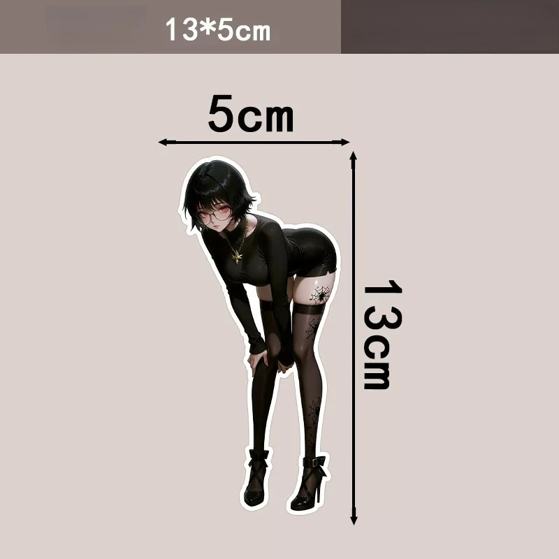 Anime Girl With Tattoo JDM Vinyl Car Decal Sticker Waterproof For Electric Vehicle Laptop PC Case Auto Body Personal Decor